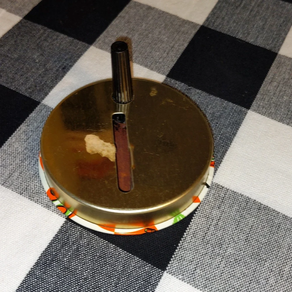 VTG Round Halloween Tin Litho Ratchet Style Noise Maker Witch Skull Jack Ghost